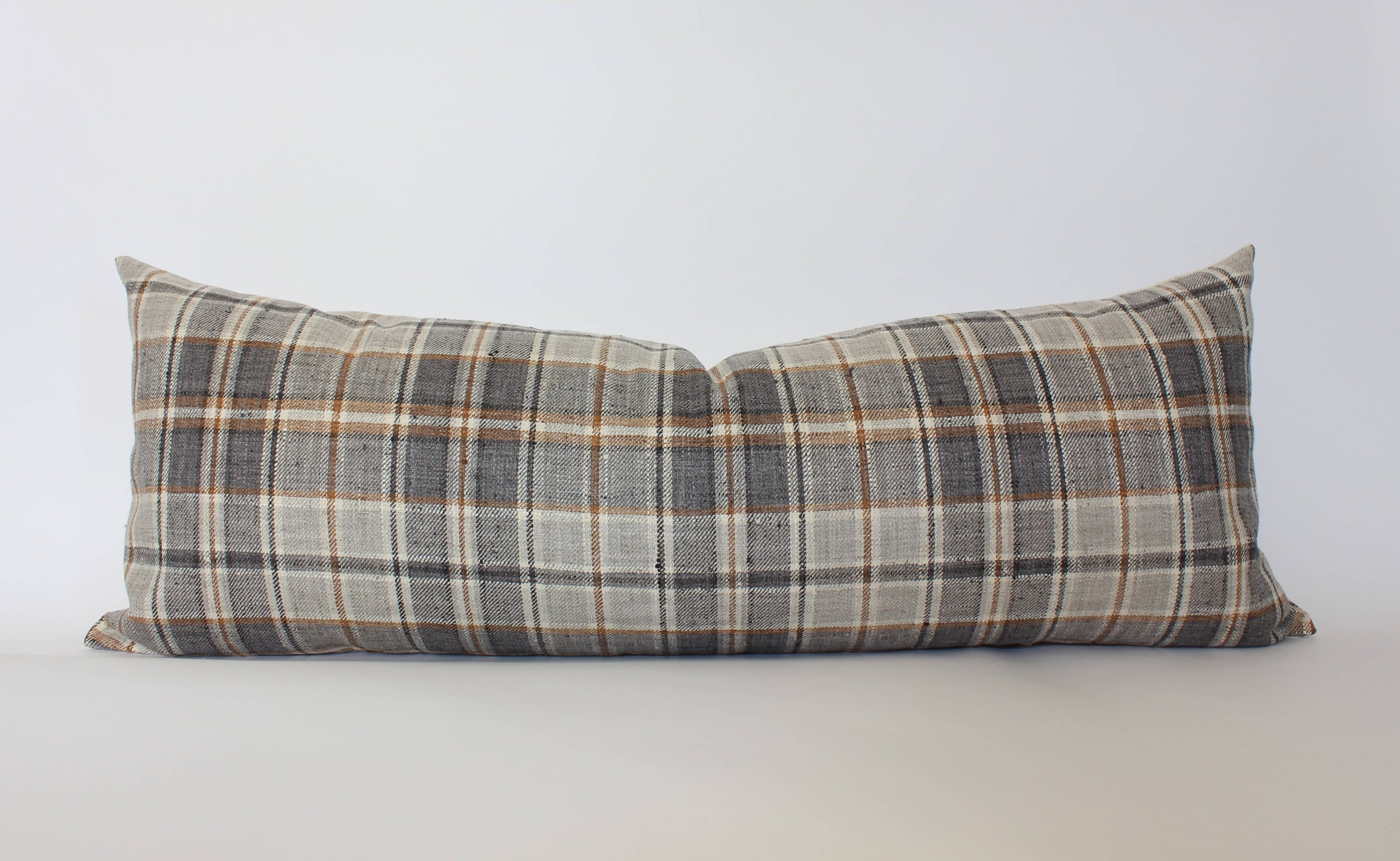 Nolan Brown Plaid Throw Pillow