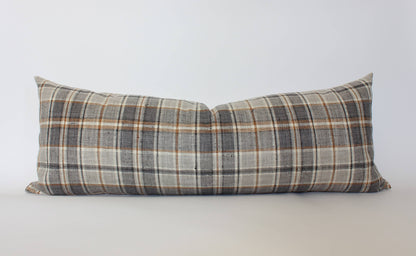 Nolan Brown Plaid Throw Pillow