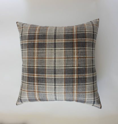 Nolan Brown Plaid Throw Pillow