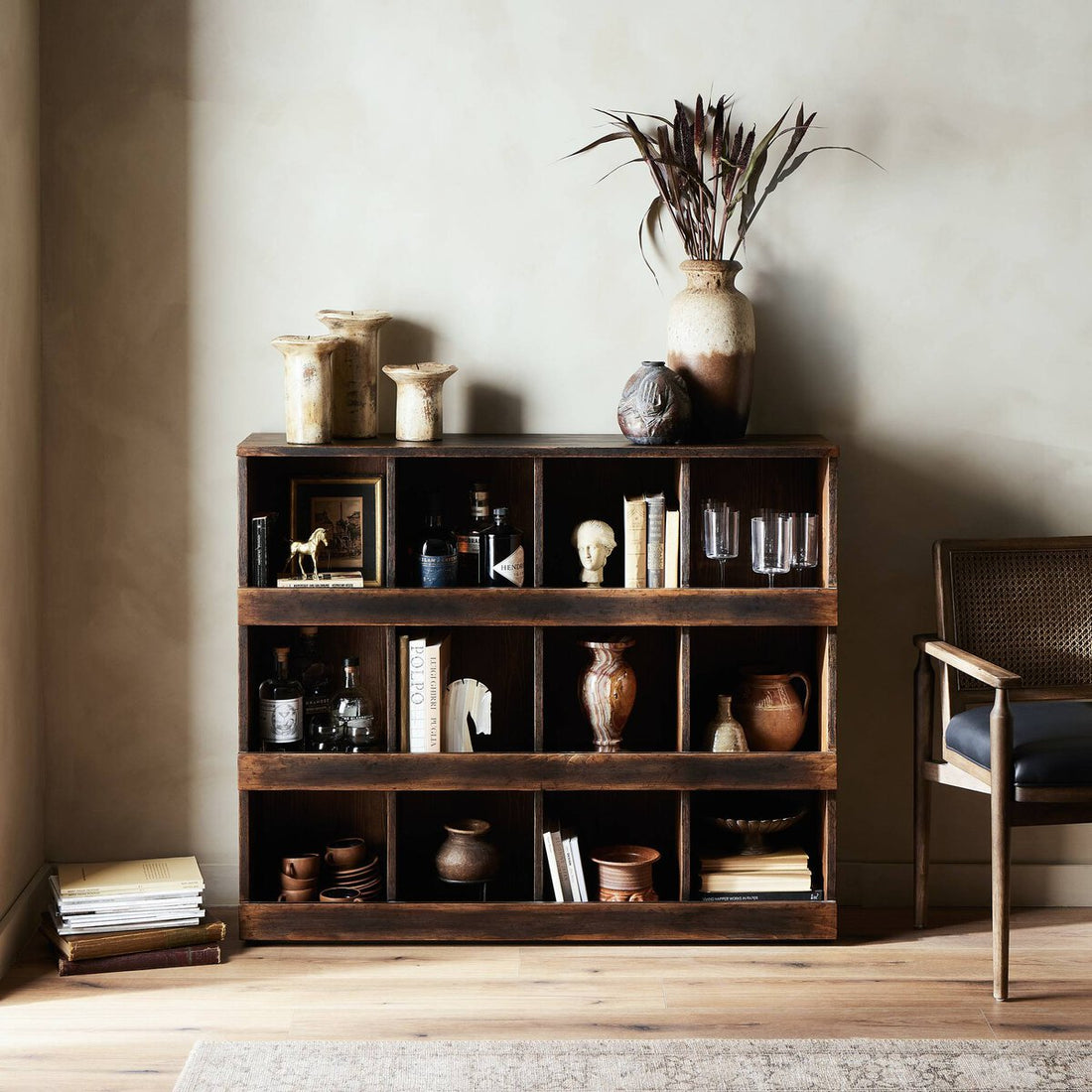 Mercantile Shop Store Cabinet - Aged Brown