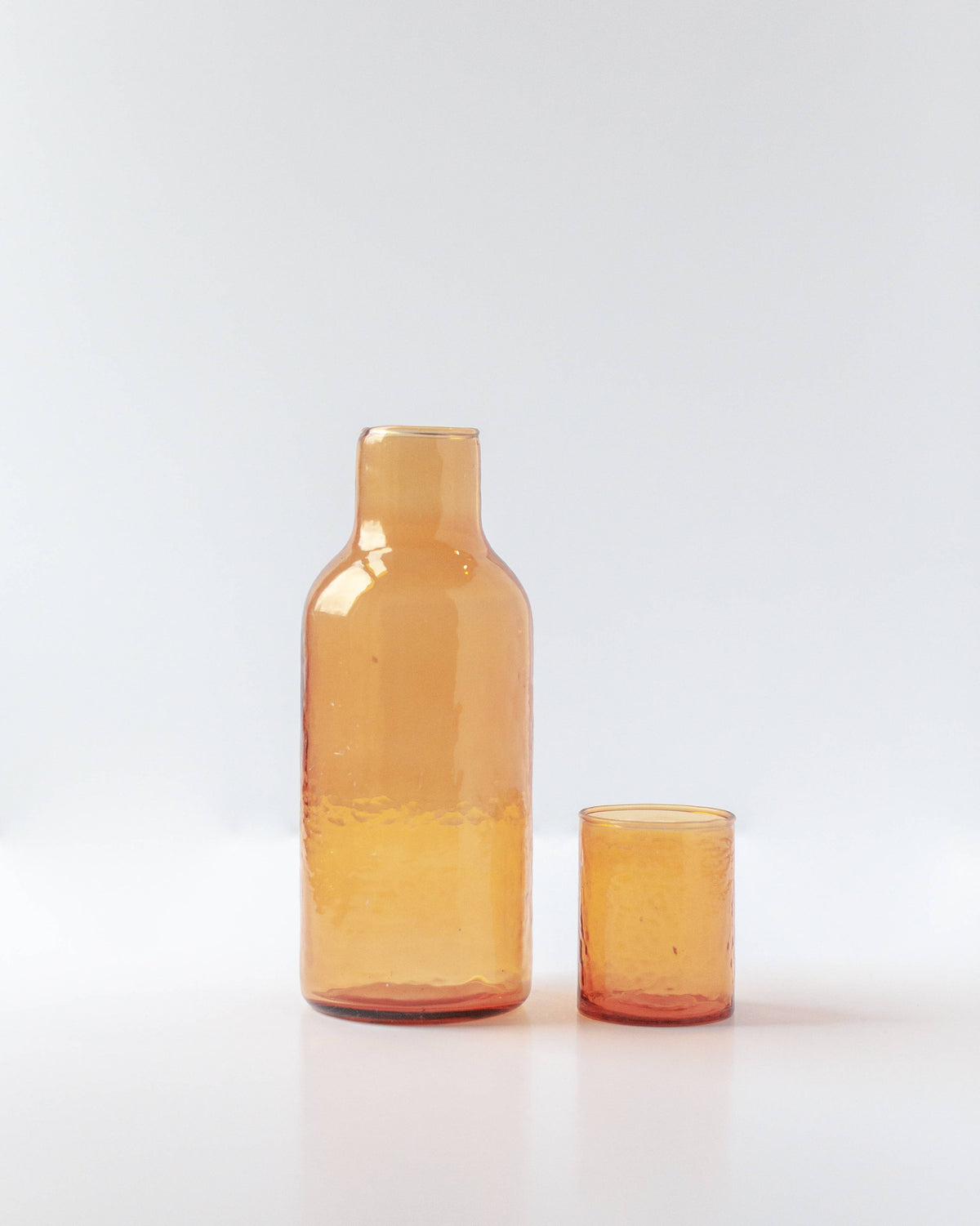 Handblown Hammered Glass Carafe: Smoke