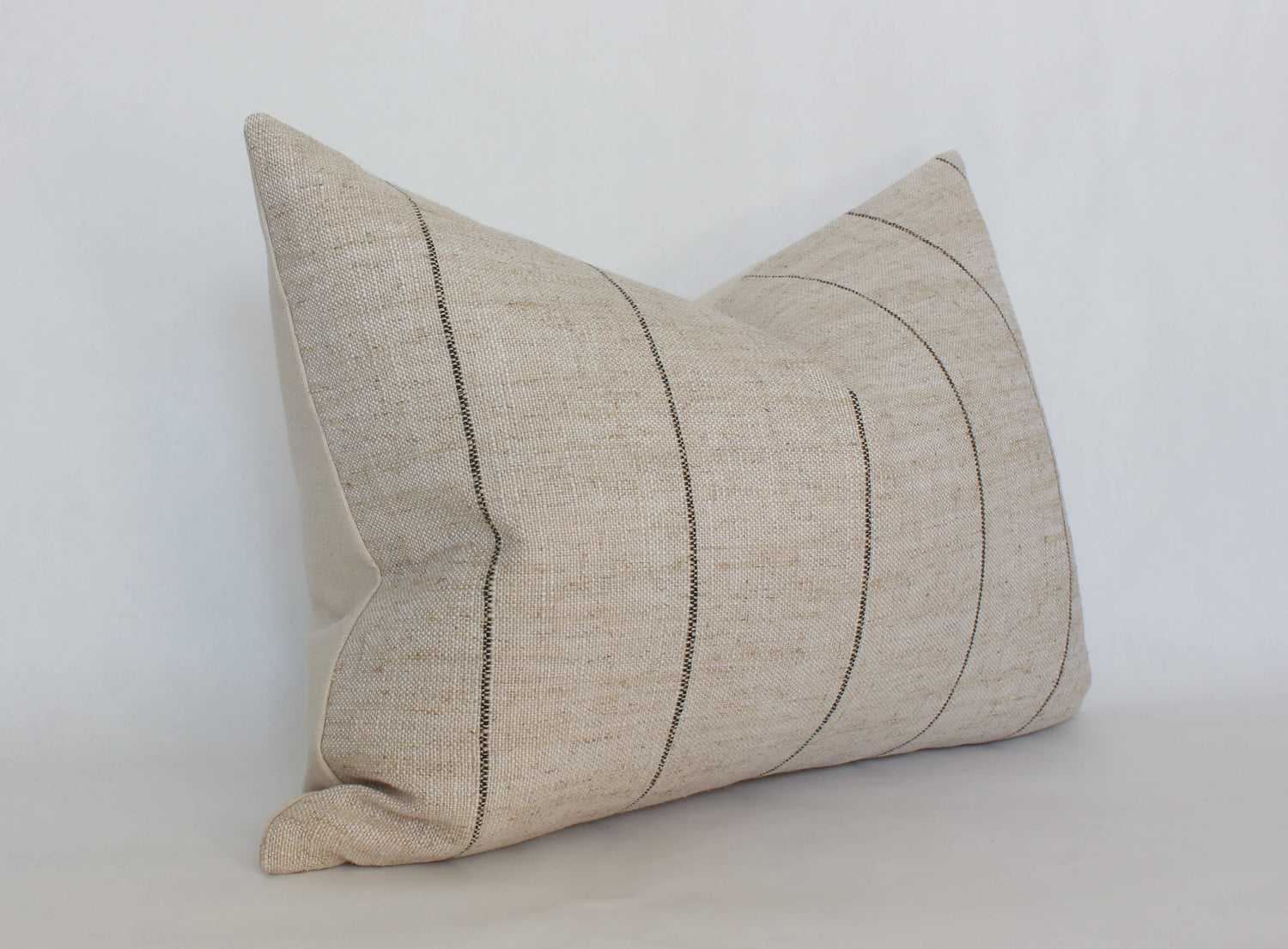 Evans Neutral Striped Throw Pillow