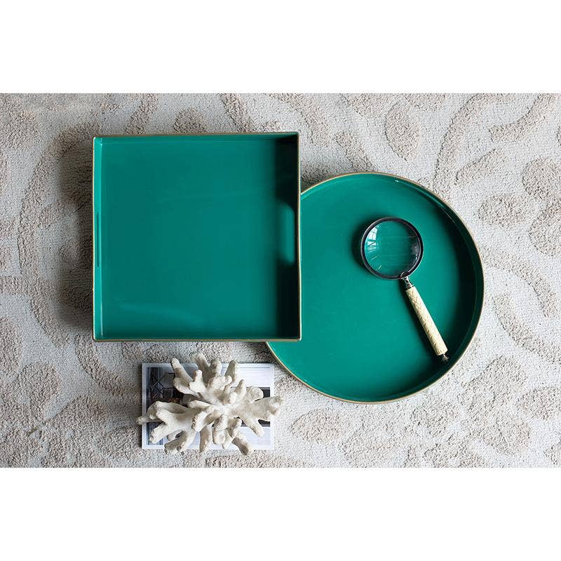 Mimosa Square Tray,Turquoise