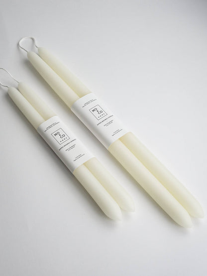 Natural White Taper Candles  10 Inch