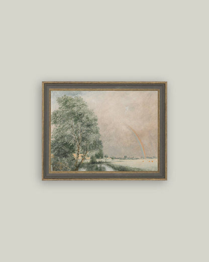The Rainbow Framed Antique Art: 15x11