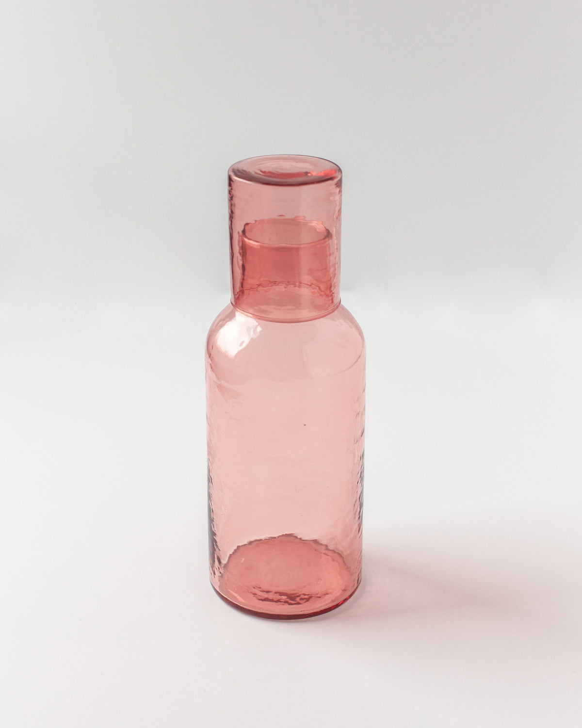 Handblown Hammered Glass Carafe: Smoke