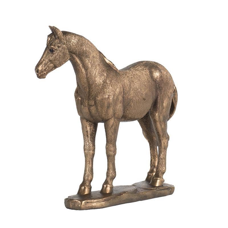 Rustic Polyresin Standing Horse Statue