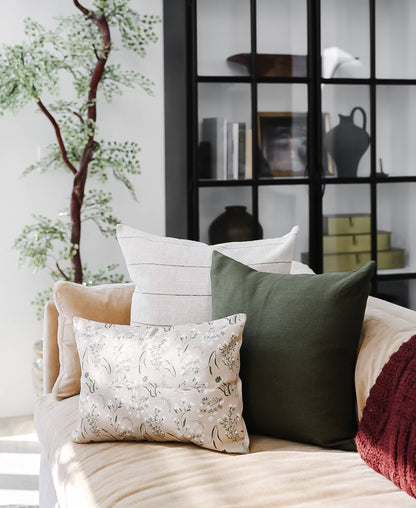Evans Neutral Striped Throw Pillow