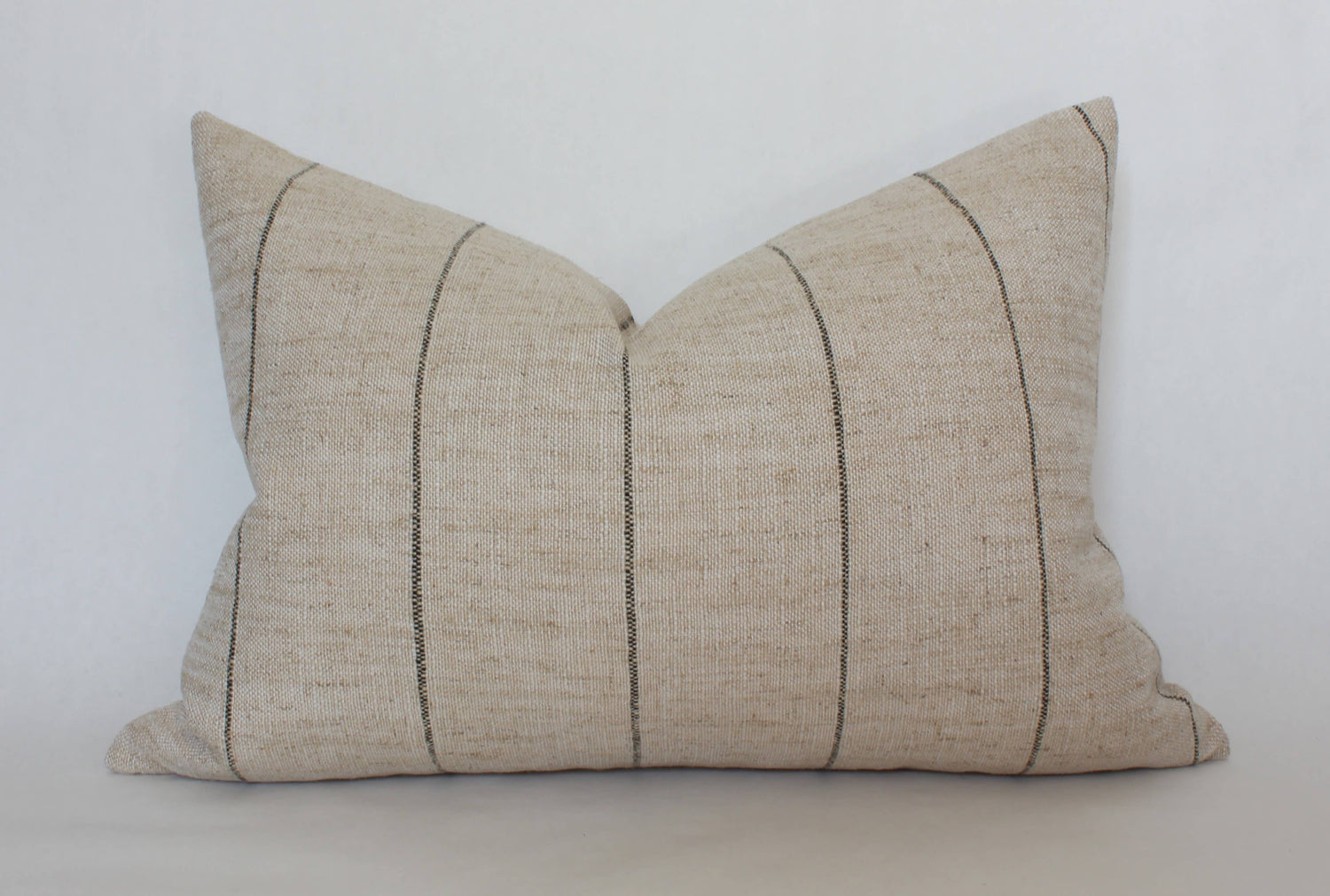 Evans Neutral Striped Throw Pillow