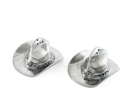 Pewter Cowboy Hat Salt &amp; Pepper Set