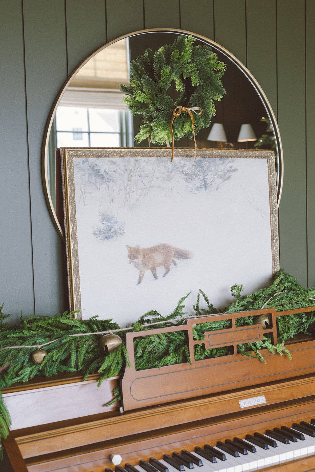 Fox In Winter Framed Antique Art
