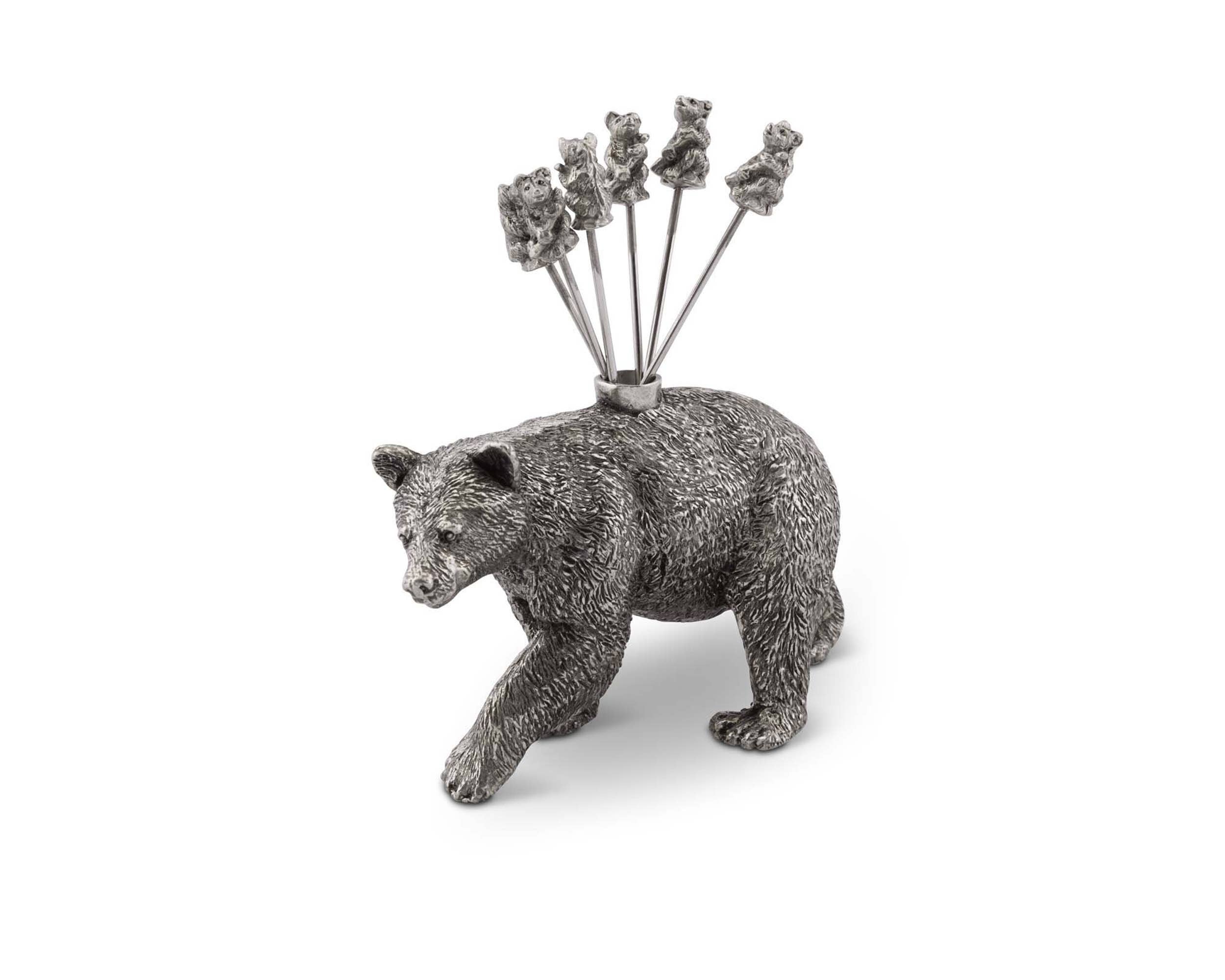 Pewter Black Bear Cheese Picks