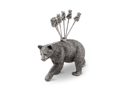 Pewter Black Bear Cheese Picks