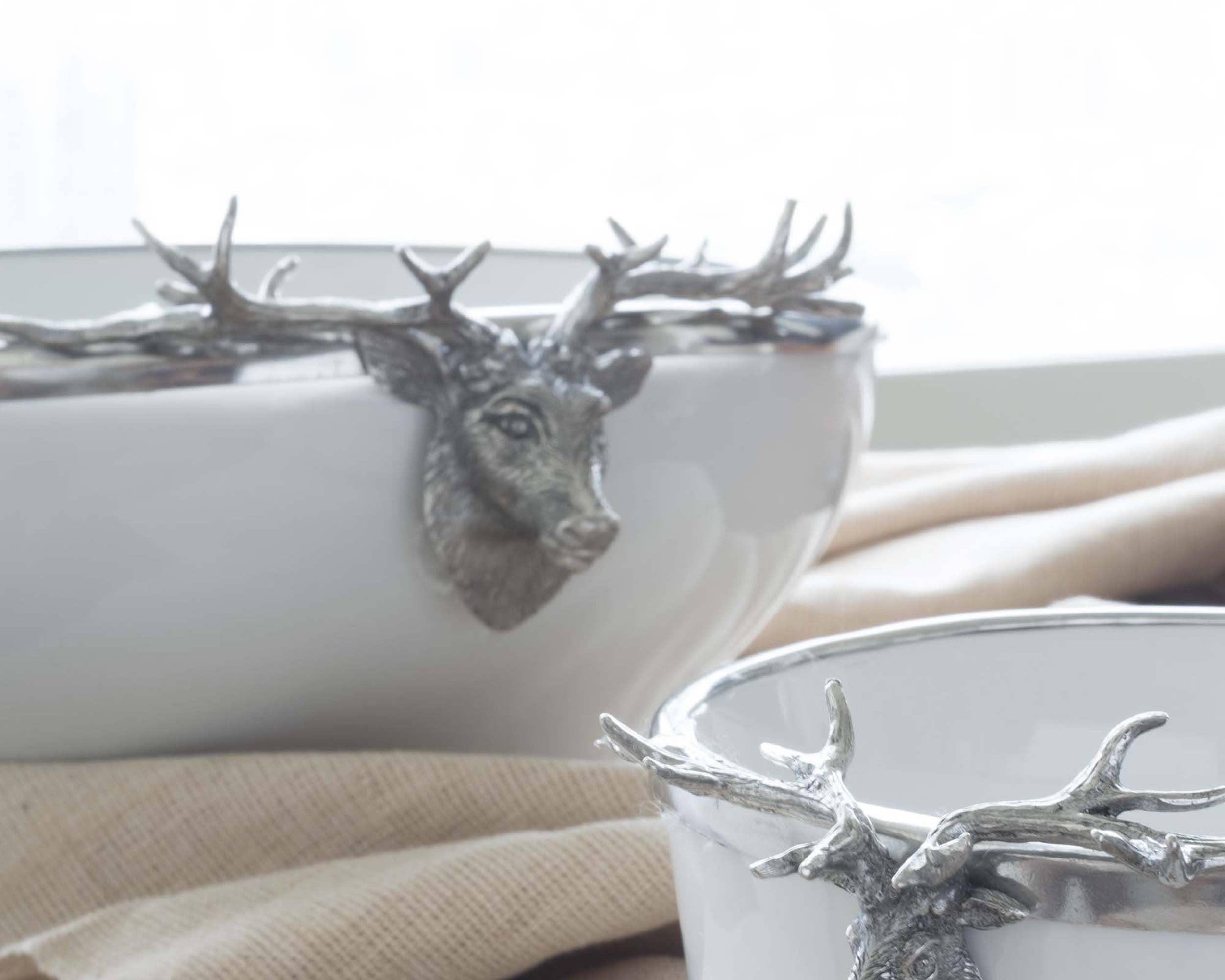 Elk Head Stoneware Bowl