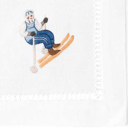 Skiers Cocktail Napkins - Mixed Set of 4