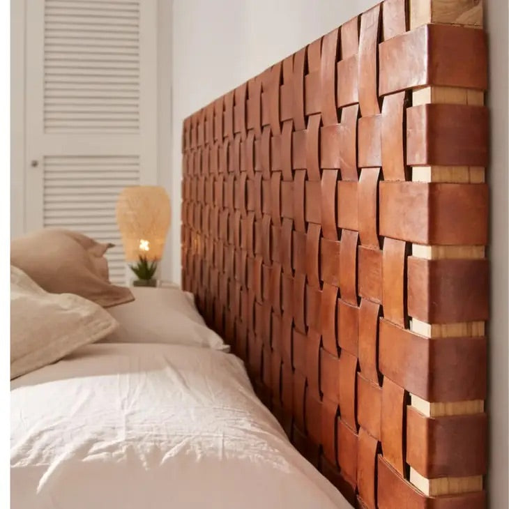 Handwoven Leather Headboard