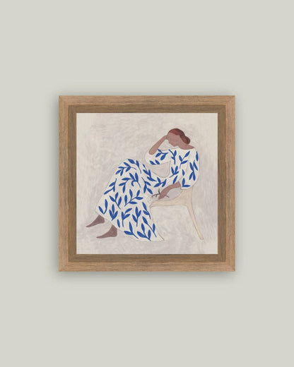 Thoughtful Woman in Blue: 8X8