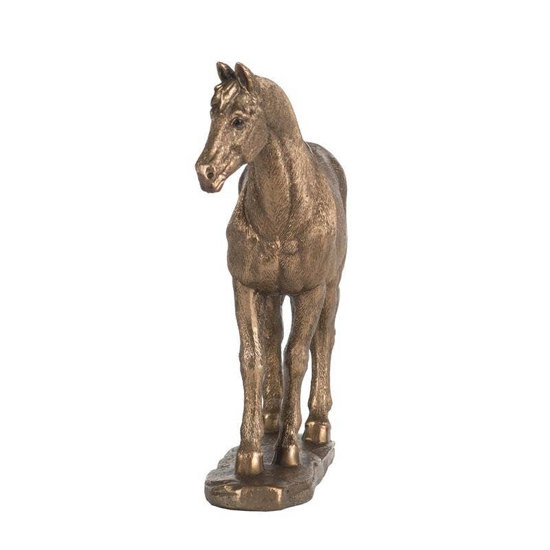 Rustic Polyresin Standing Horse Statue