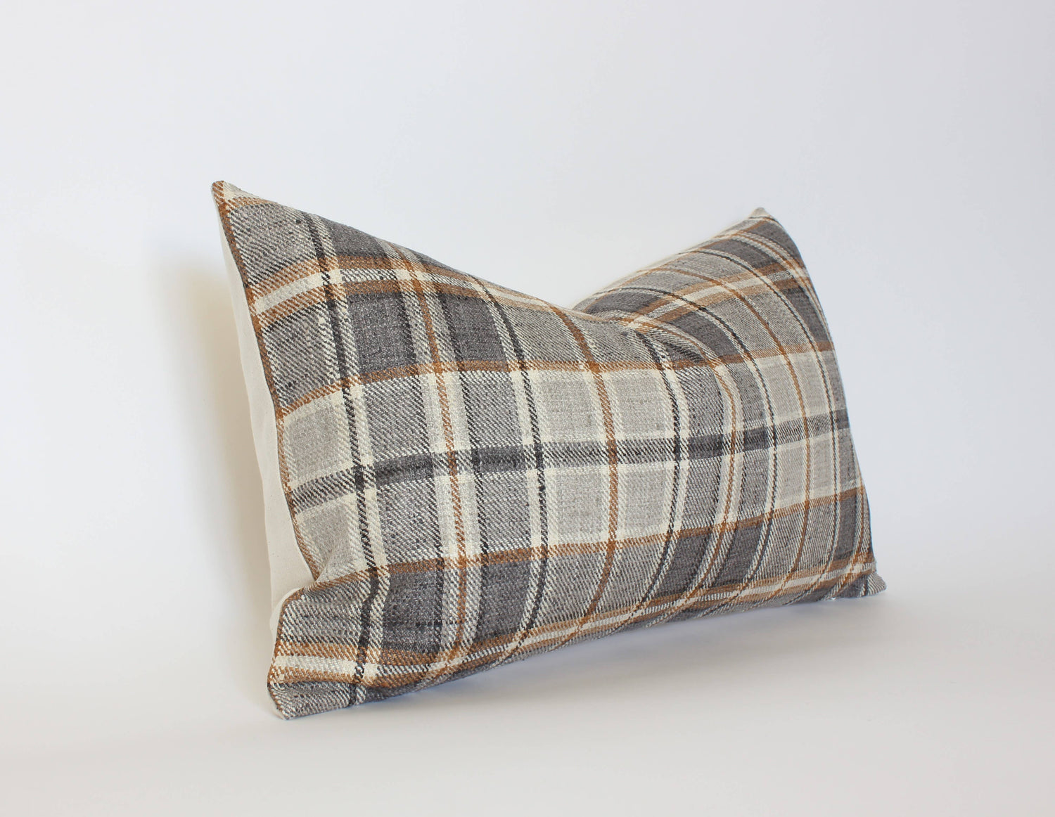 Nolan Brown Plaid Throw Pillow