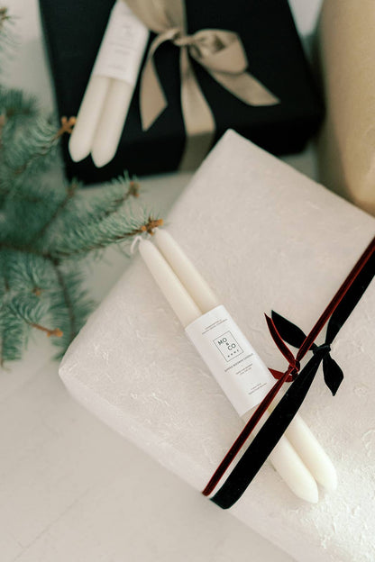 Natural White Taper Candles  10 Inch