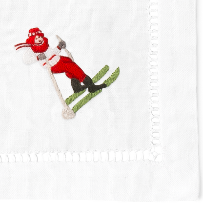 Skiers Cocktail Napkins - Mixed Set of 4