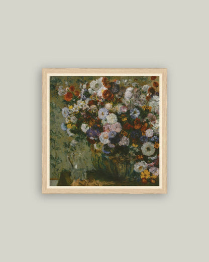 Bright Bouquet Framed Antique Art: 8x8