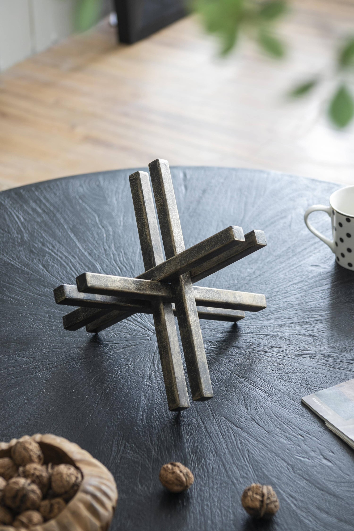 Modern Geometric Iron Sculpture