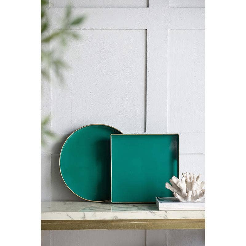Mimosa Square Tray,Turquoise
