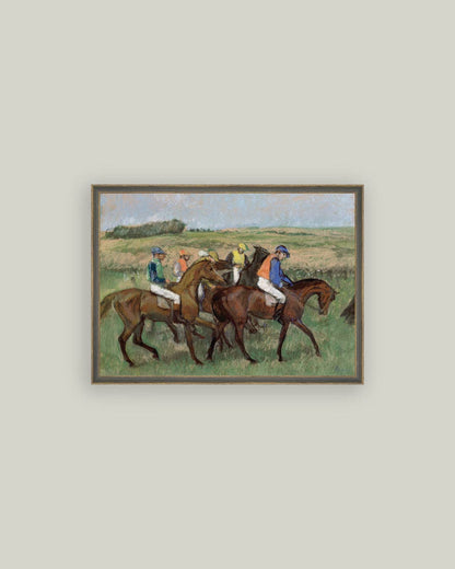 The Races Framed Antique Art: 15x11