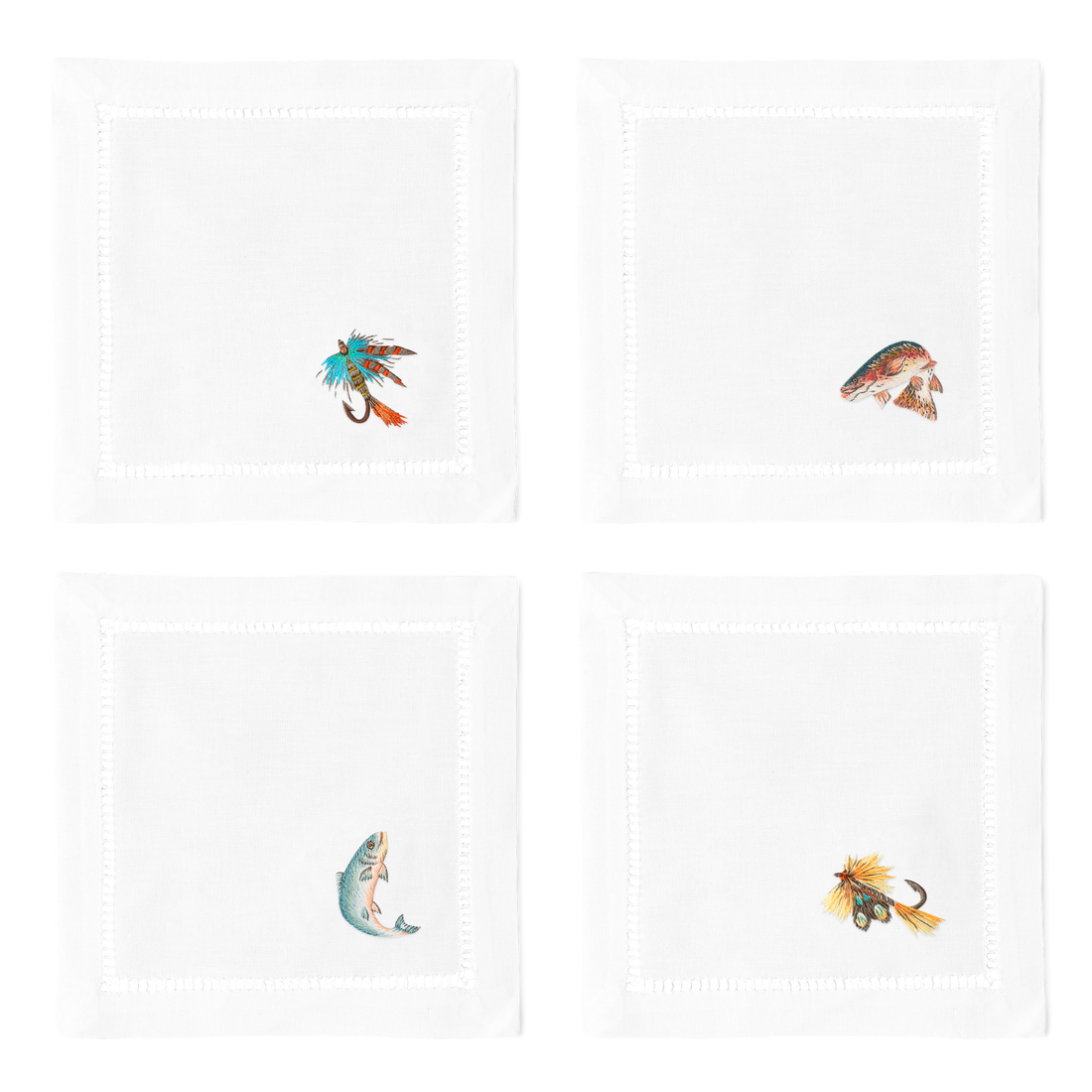 Fishing Cocktail Napkins | Mixed Set of 4