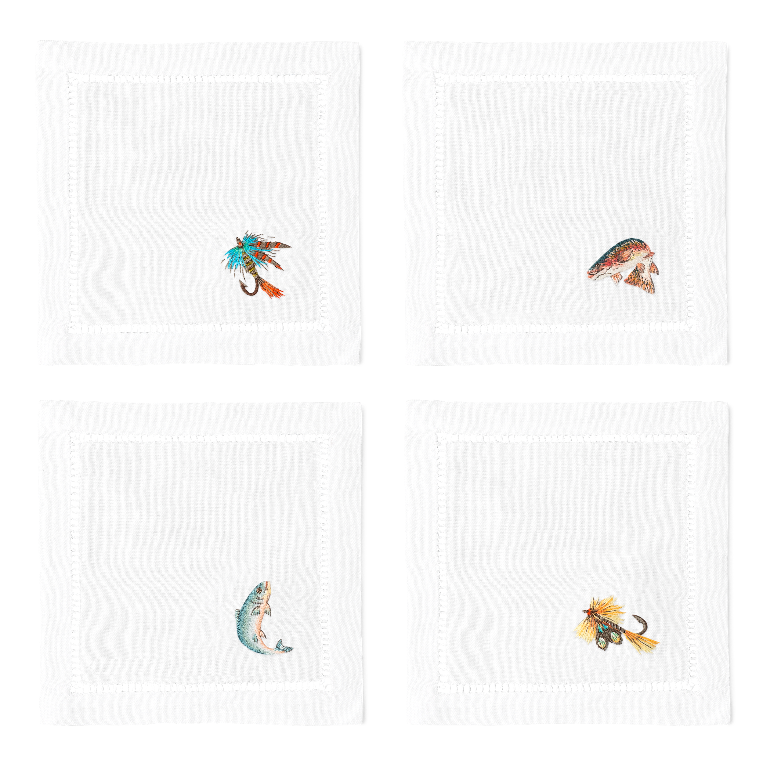 Fishing Cocktail Napkins | Mixed Set of 4