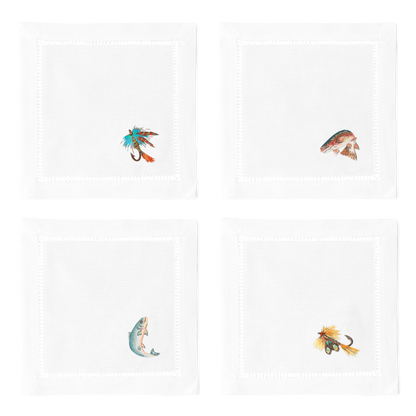 Fishing Cocktail Napkins | Mixed Set of 4
