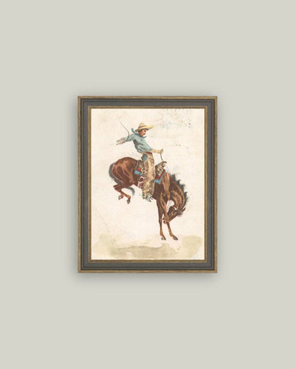 Bucking Bronco Framed Art