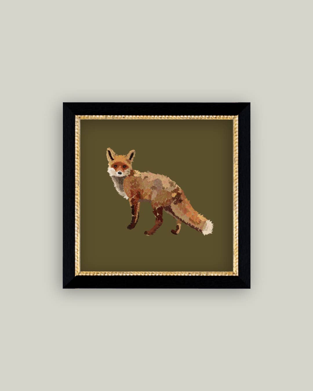 Fox Closeup Framed Antique Art