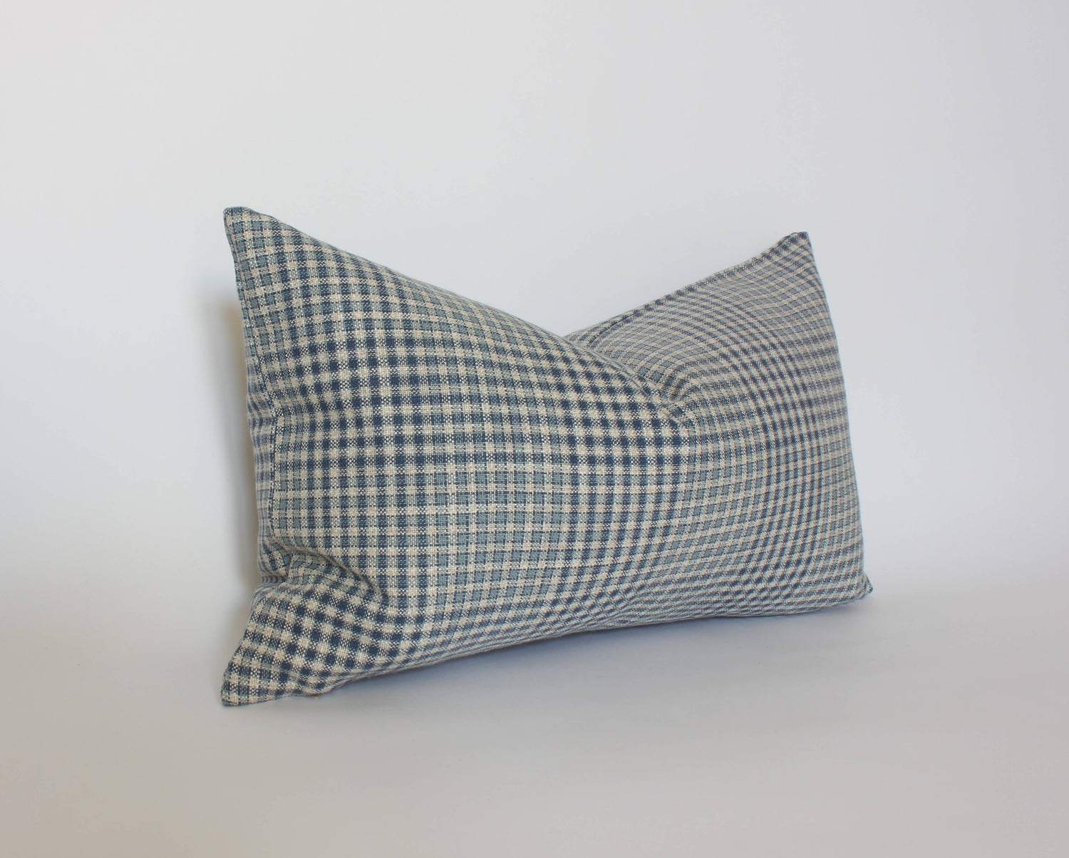 Olin Blue Gingham Lumbar Throw Pillow