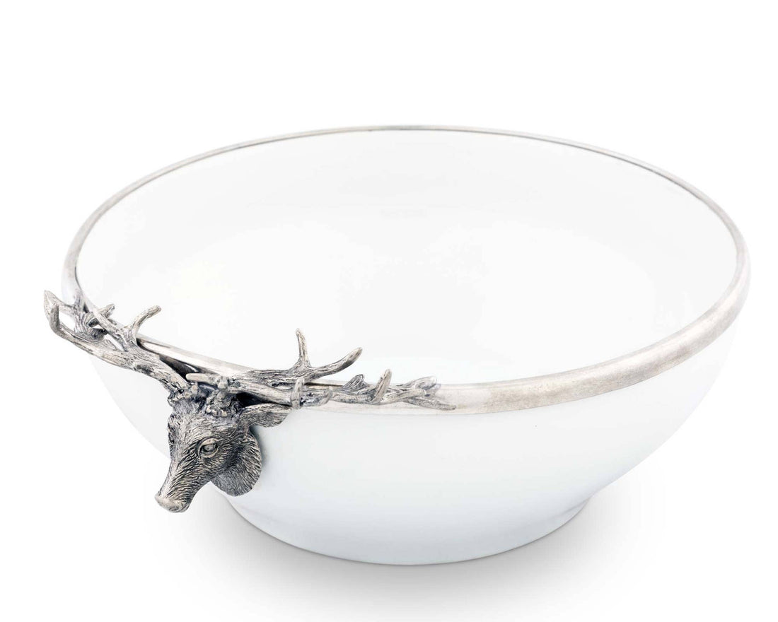 Elk Head Stoneware Bowl