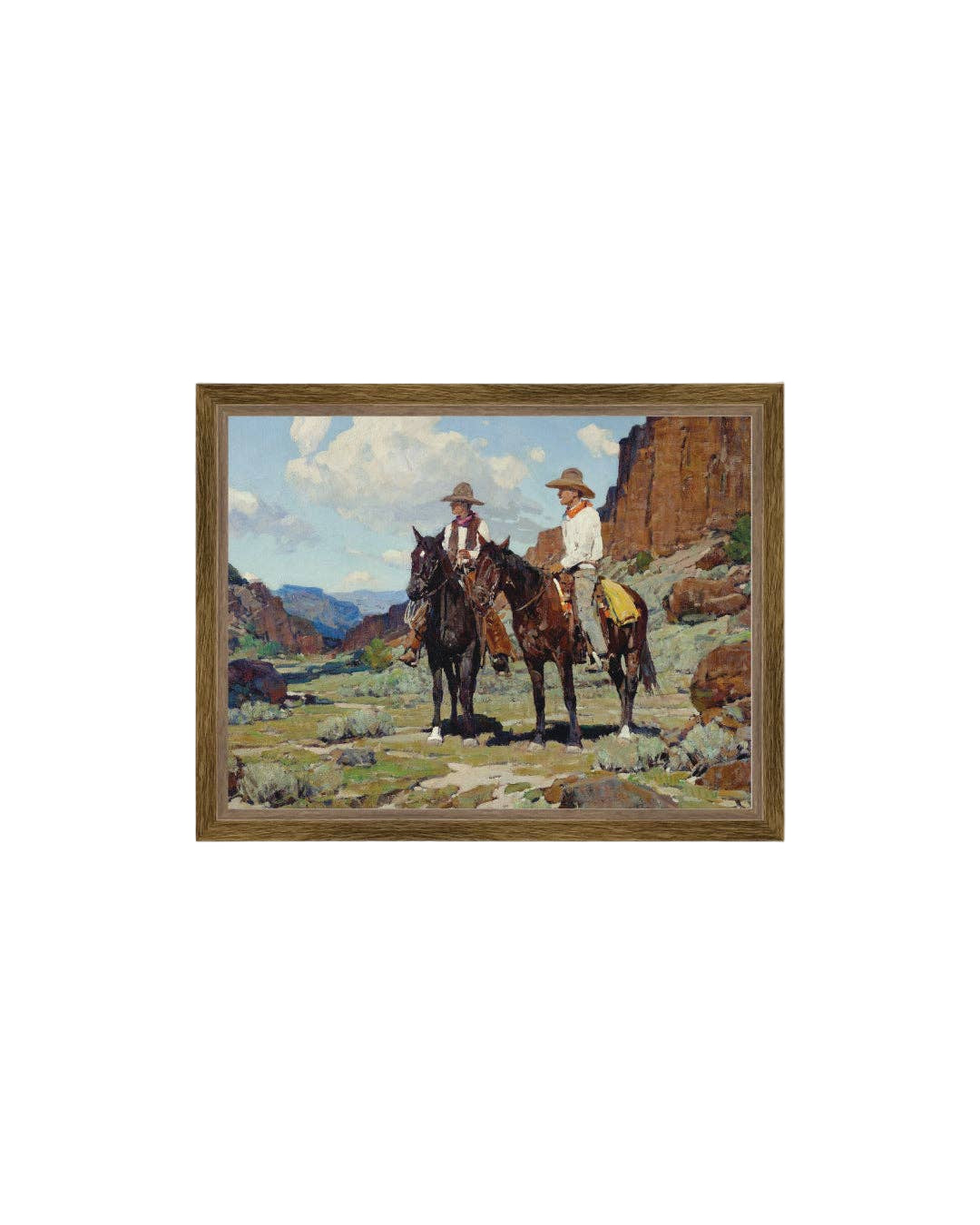 Wyoming Cattlemen Framed Antique Art