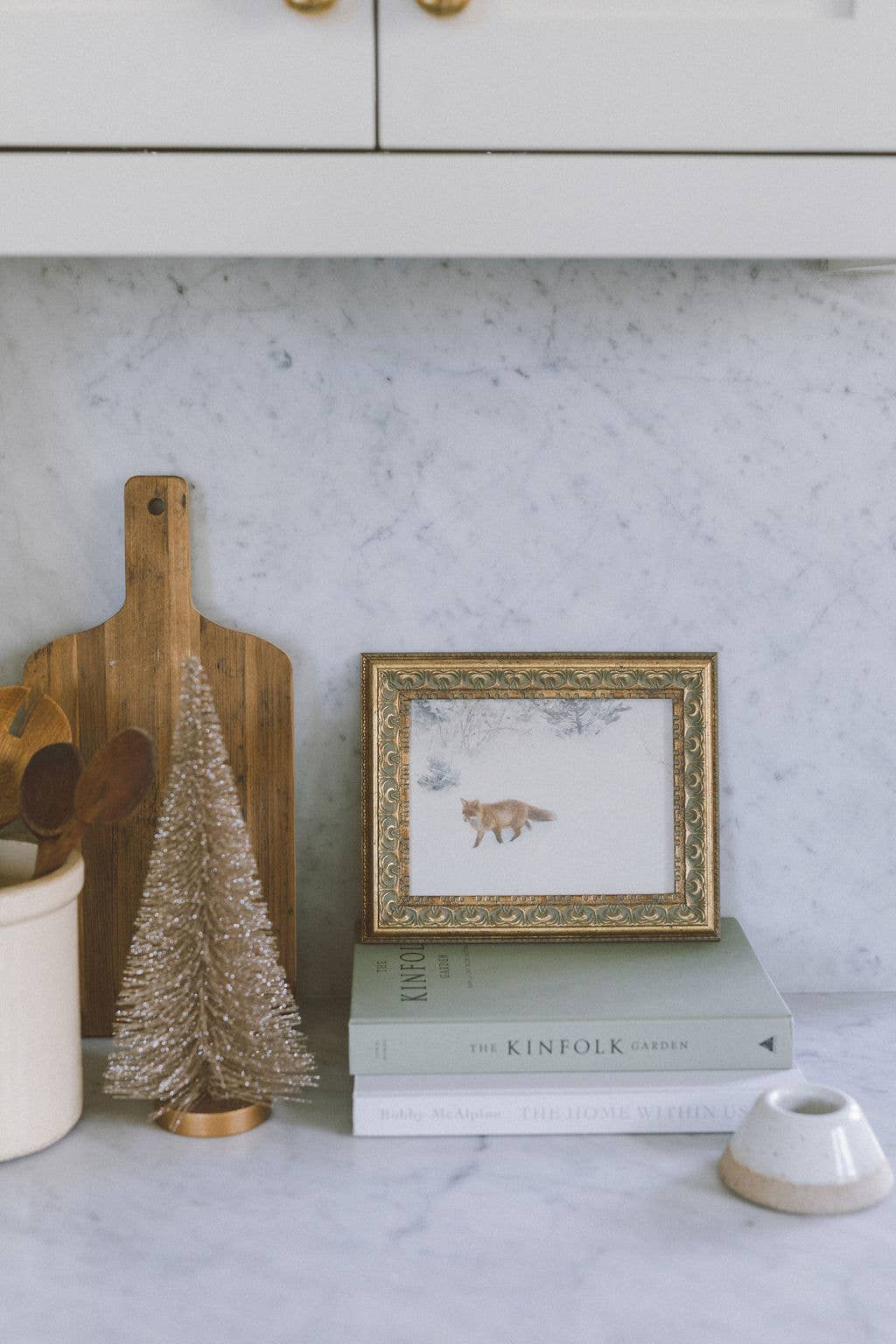 Fox In Winter Framed Antique Art