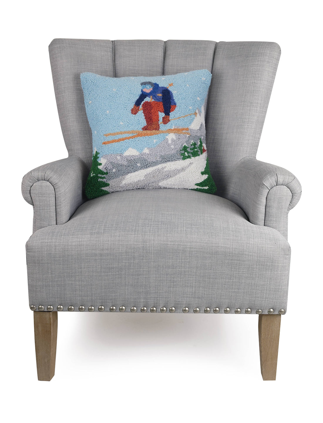 Downhill Skier Hook Pillow