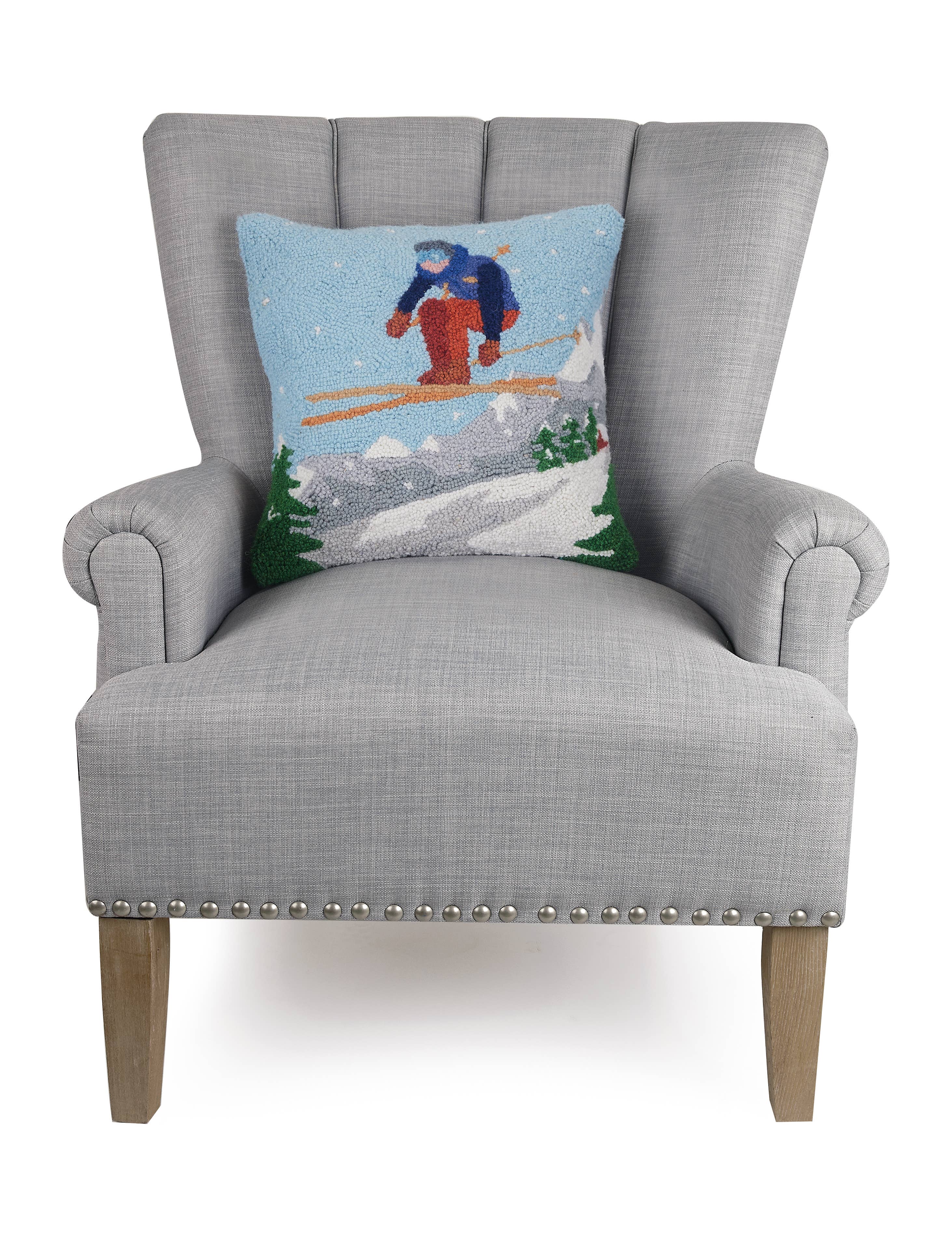 Downhill Skier Hook Pillow