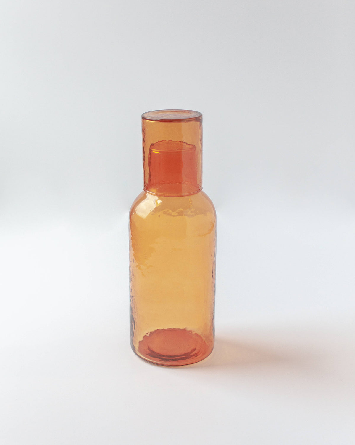Handblown Hammered Glass Carafe: Smoke