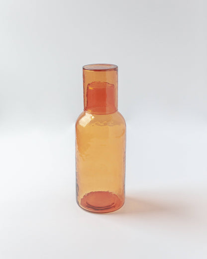 Handblown Hammered Glass Carafe: Clear