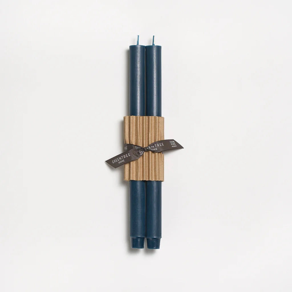 Church Taper Candlesticks Blue