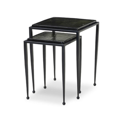 Dalston Cast Glass Nesting Tables Green