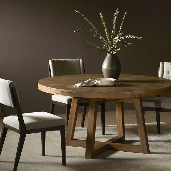 Eberwin Round Pine Wood Dining Table