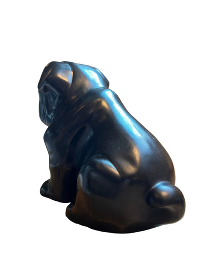 Black Resin Bulldog Sculpture