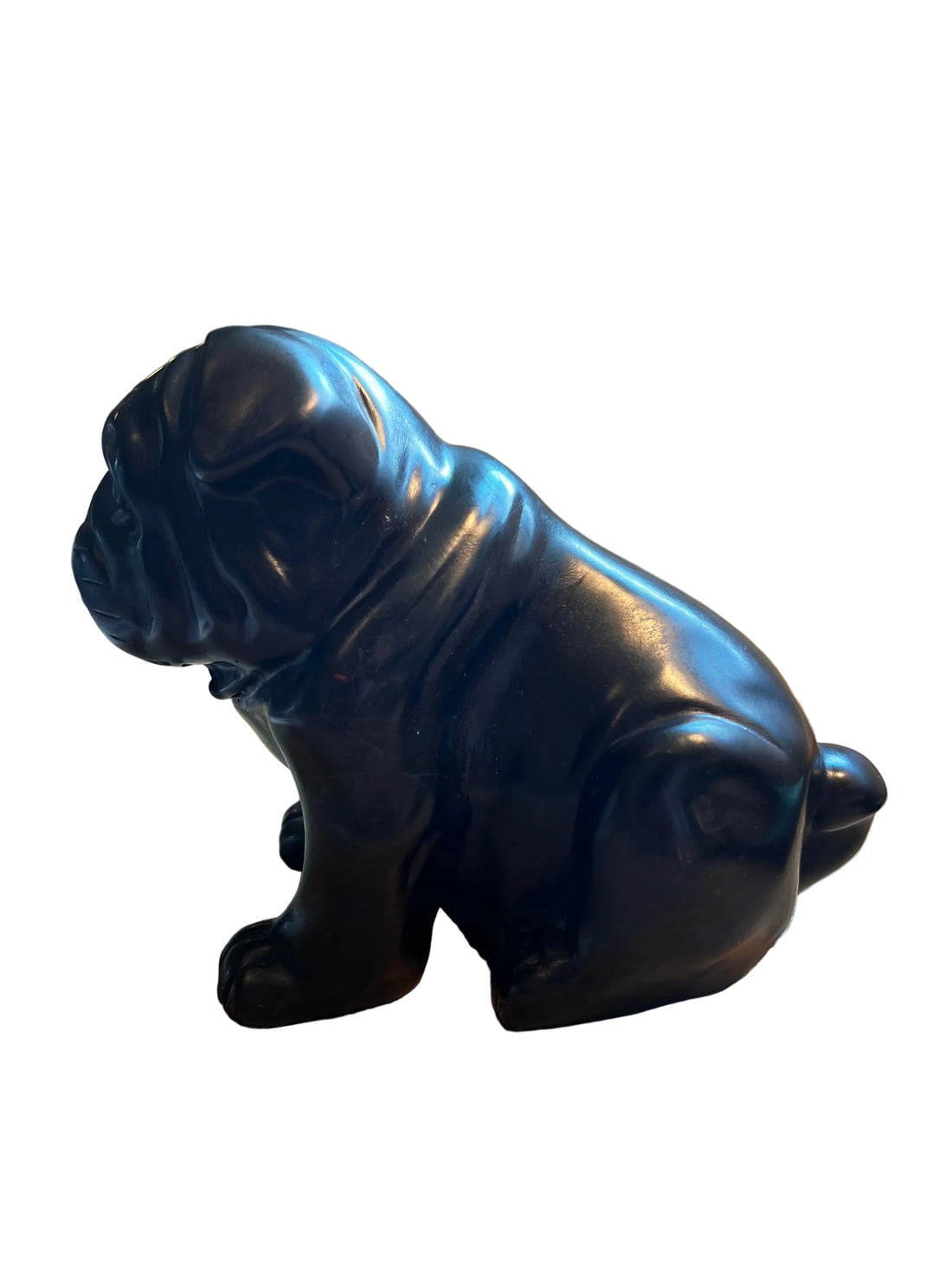 Black Resin Bulldog Sculpture