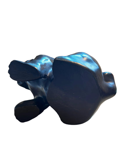 Black Resin Bulldog Sculpture