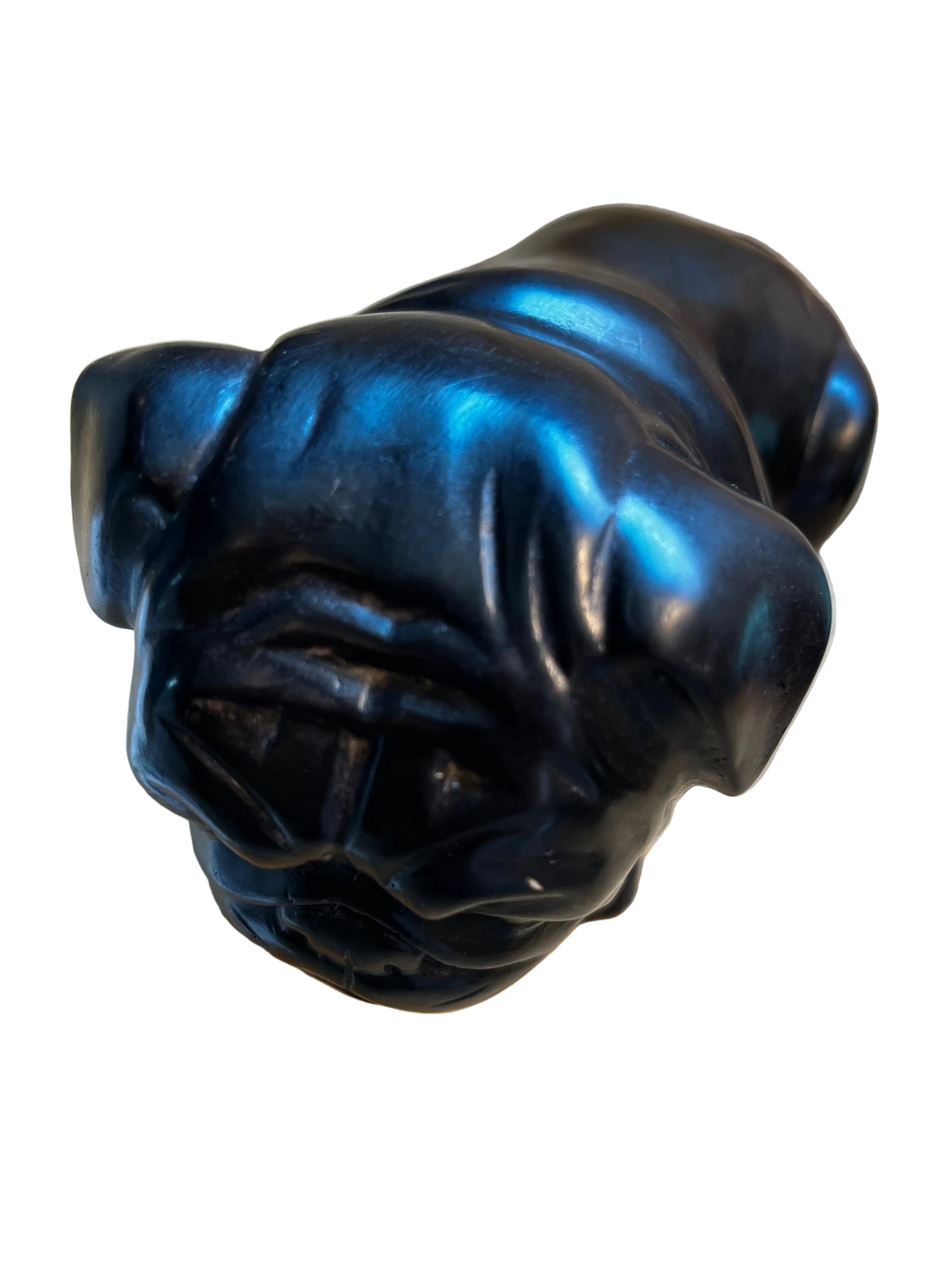 Black Resin Bulldog Sculpture
