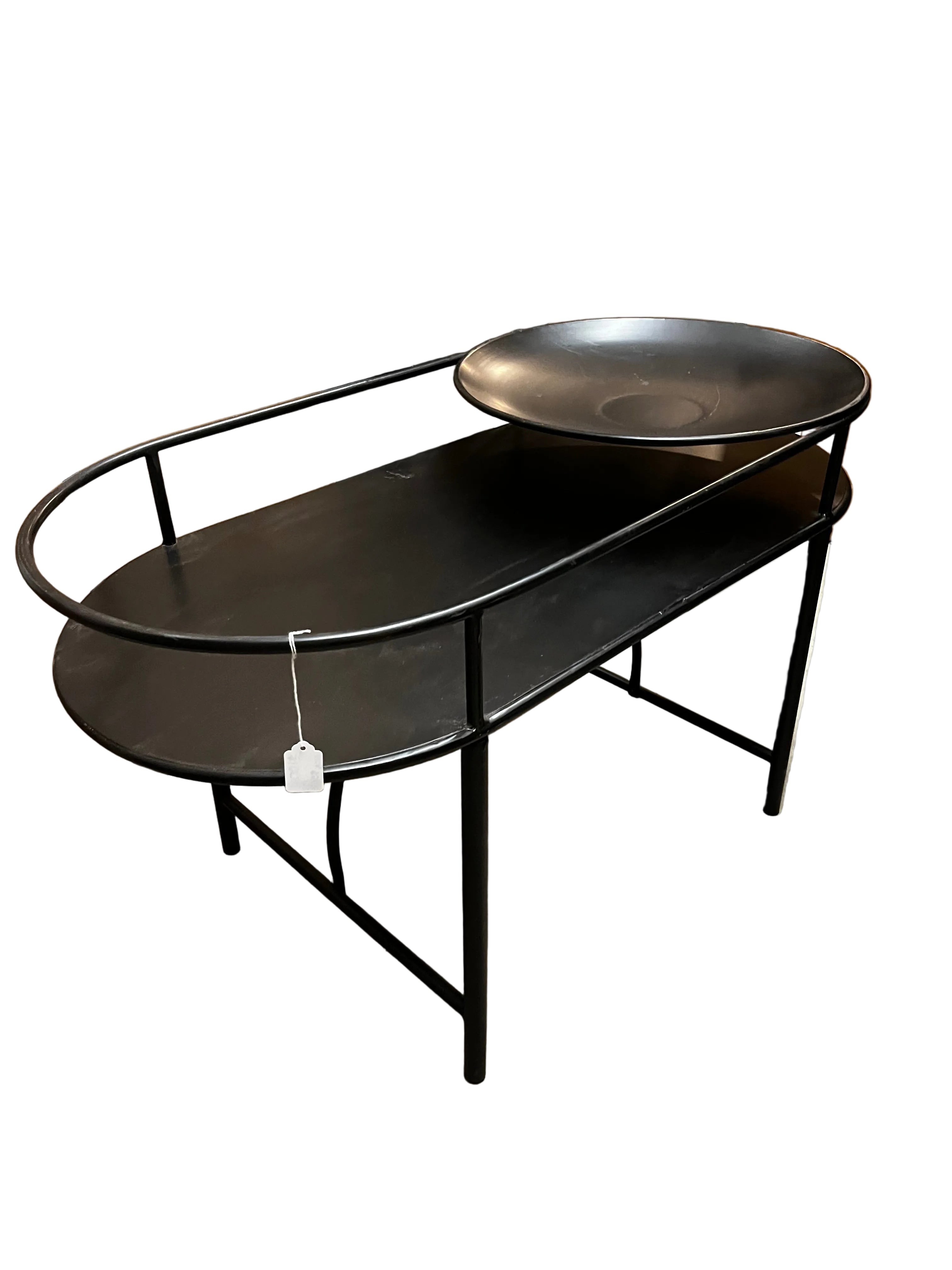 Modern Metal 2-Tier Accent Table